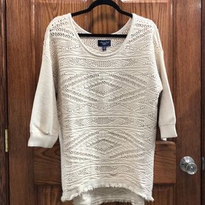 High Low Fringe Sweater